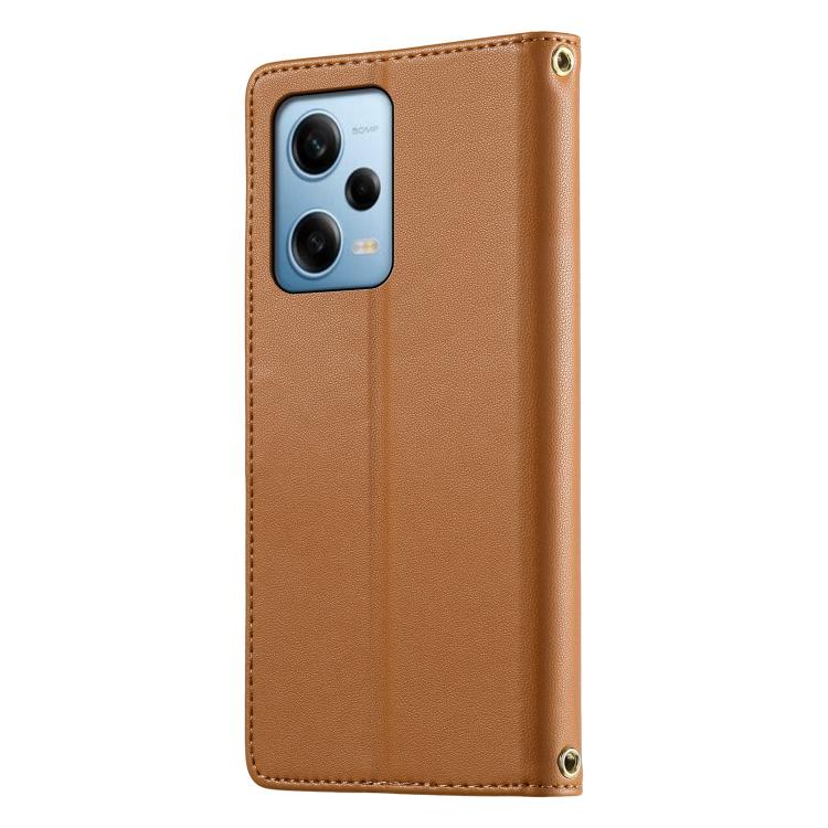 For Redmi Note 12 Pro 5G Global / Speed Cute Cats Magnetic Closure Vegan Leather Phone Case with Strap