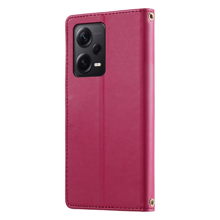 For Redmi Note 12 Pro+ Global Cute Cats Magnetic Closure Vegan Leather Phone Case with Strap