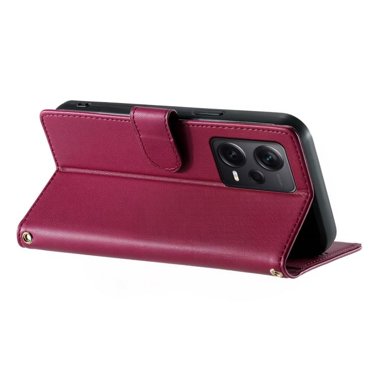 For Redmi Note 12 Pro+ Global Cute Cats Magnetic Closure Vegan Leather Phone Case with Strap