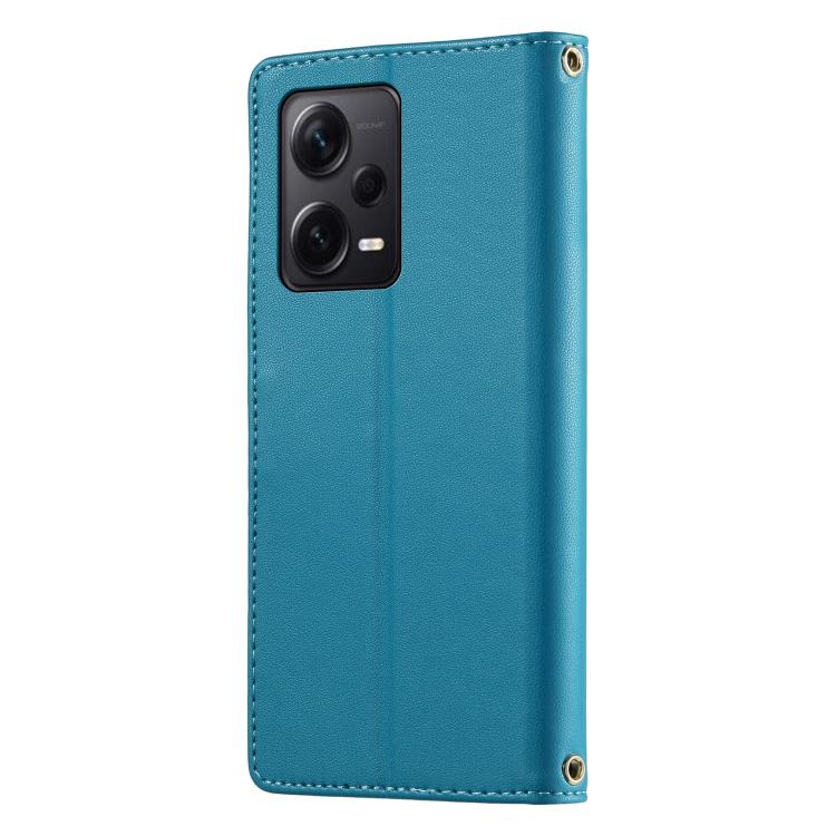 For Redmi Note 12 Pro+ Global Cute Cats Magnetic Closure Vegan Leather Phone Case with Strap