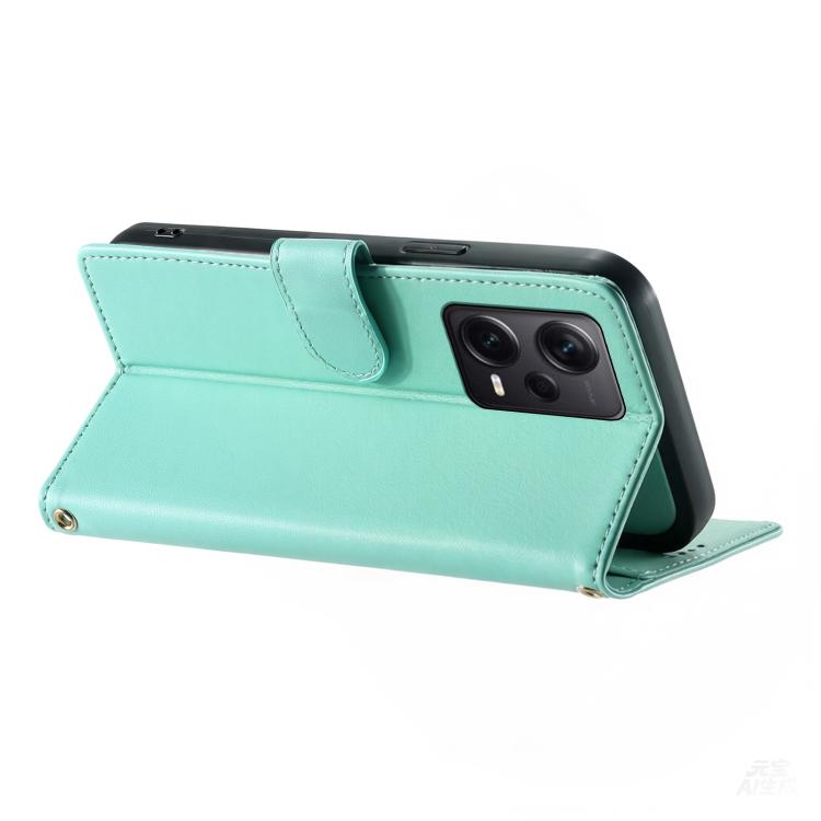 For Redmi Note 12 Pro+ Global Cute Cats Magnetic Closure Vegan Leather Phone Case with Strap