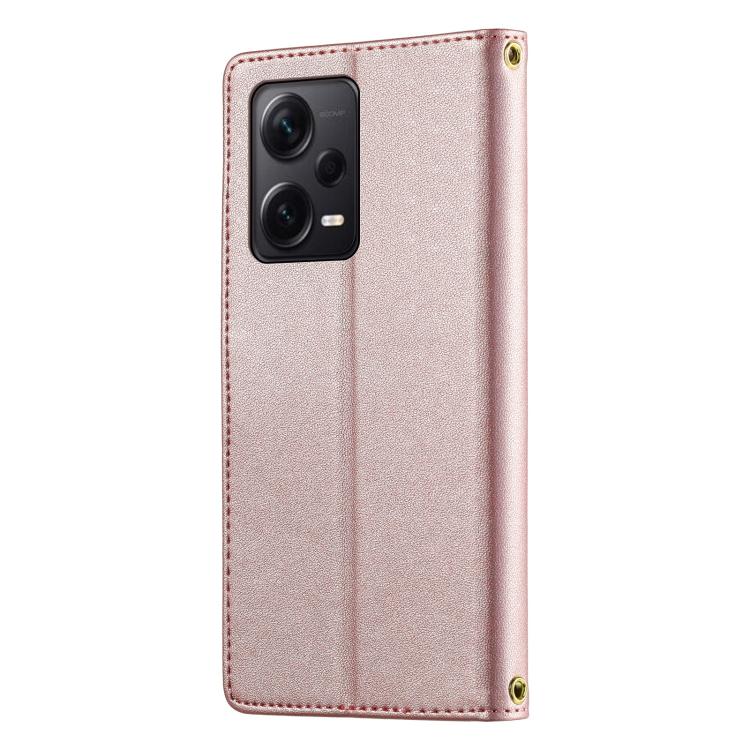 For Redmi Note 12 Pro+ Global Cute Cats Magnetic Closure Vegan Leather Phone Case with Strap
