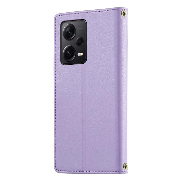 For Redmi Note 12 Pro+ Global Cute Cats Magnetic Closure Vegan Leather Phone Case with Strap