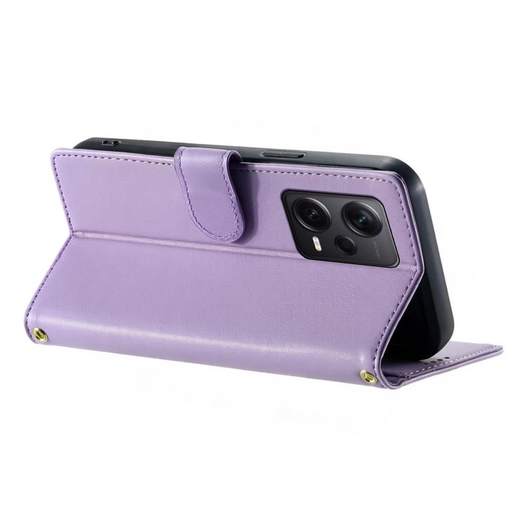 For Redmi Note 12 Pro+ Global Cute Cats Magnetic Closure Vegan Leather Phone Case with Strap
