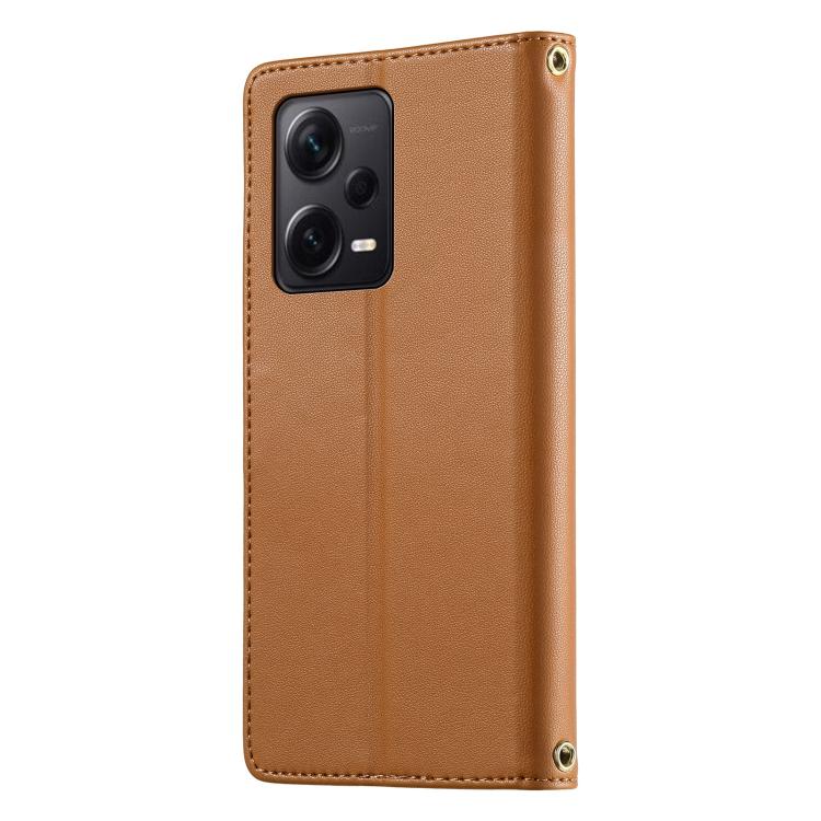 For Redmi Note 12 Pro+ Global Cute Cats Magnetic Closure Vegan Leather Phone Case with Strap