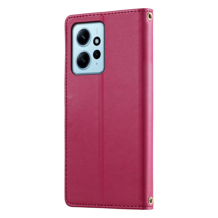 For Redmi Note 12 4G Global Cute Cats Magnetic Closure Vegan Leather Phone Case with Strap