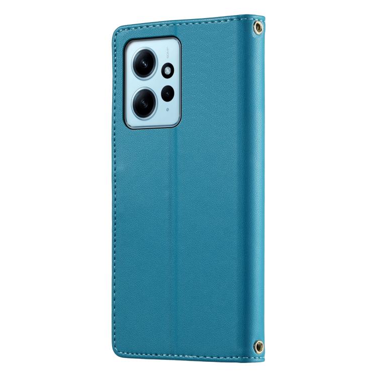 For Redmi Note 12 4G Global Cute Cats Magnetic Closure Vegan Leather Phone Case with Strap