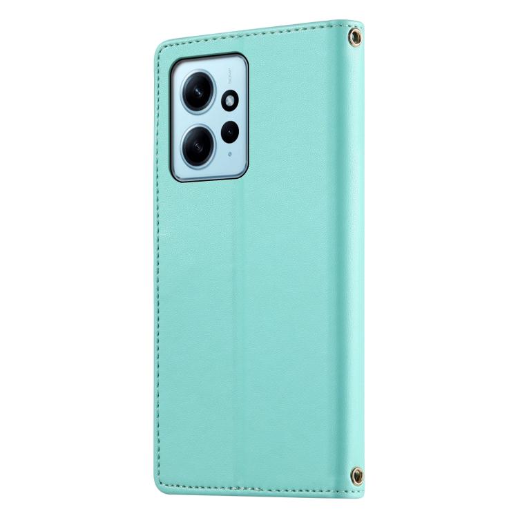 For Redmi Note 12 4G Global Cute Cats Magnetic Closure Vegan Leather Phone Case with Strap