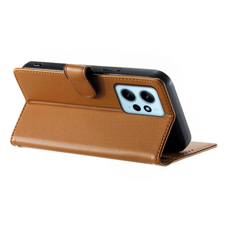 For Redmi Note 12 4G Global Cute Cats Magnetic Closure Vegan Leather Phone Case with Strap