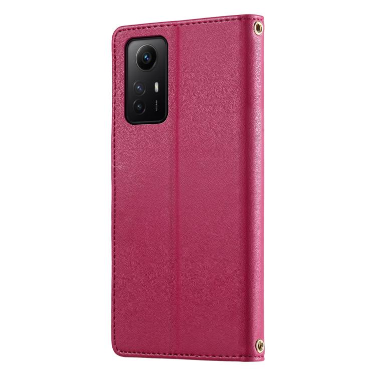 For Redmi Note 12S / Note 11S 4G Cute Cats Magnetic Closure Vegan Leather Phone Case with Strap