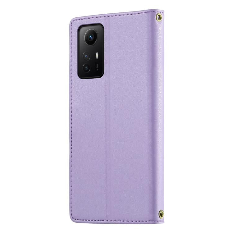 For Redmi Note 12S / Note 11S 4G Cute Cats Magnetic Closure Vegan Leather Phone Case with Strap