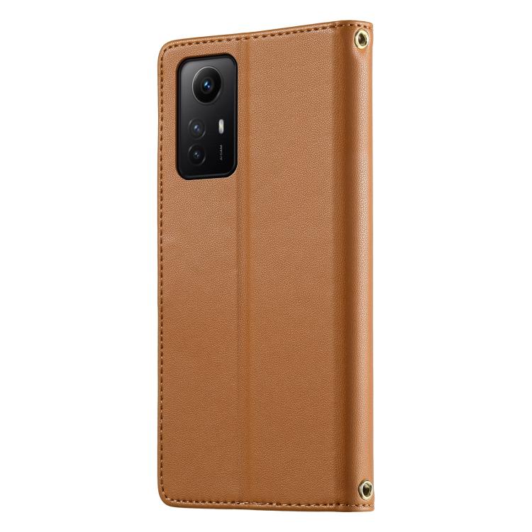 For Redmi Note 12S / Note 11S 4G Cute Cats Magnetic Closure Vegan Leather Phone Case with Strap