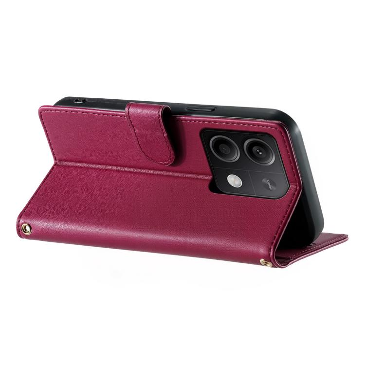 For Redmi Note 13 5G Cute Cats Magnetic Closure Vegan Leather Phone Case with Strap