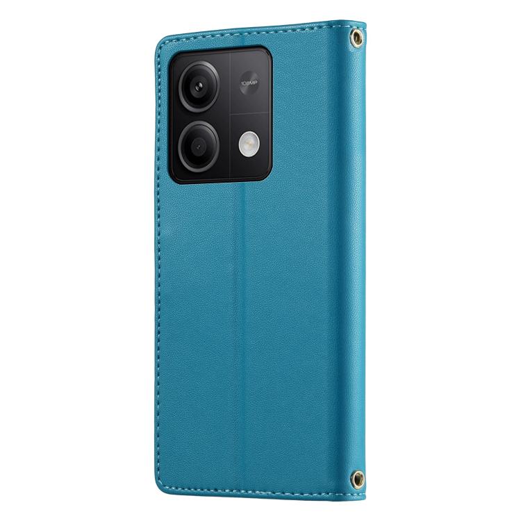 For Redmi Note 13 5G Cute Cats Magnetic Closure Vegan Leather Phone Case with Strap