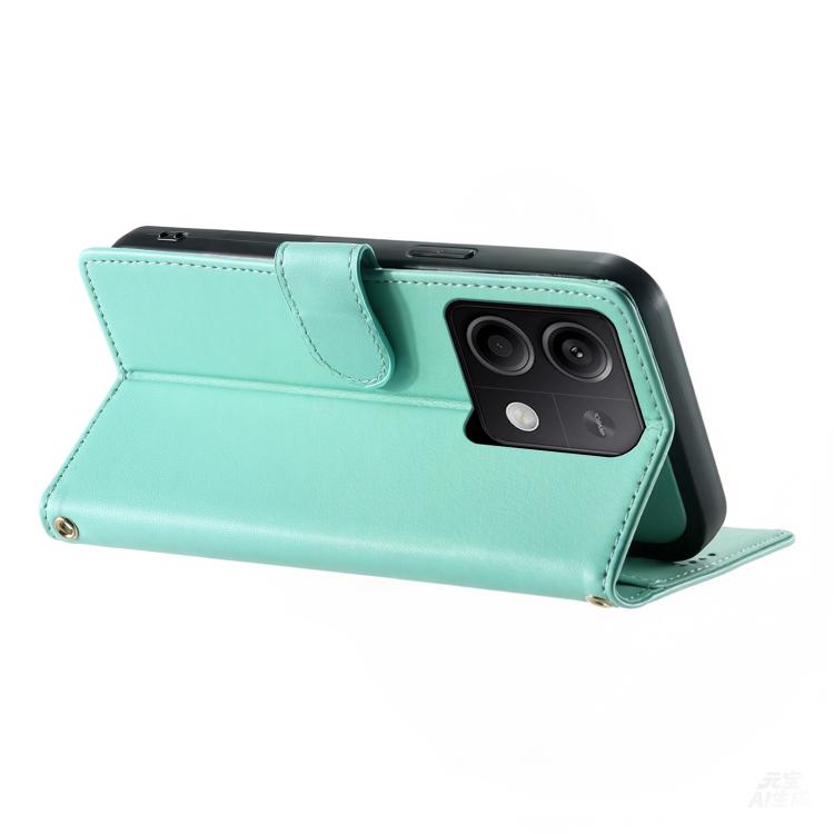 For Redmi Note 13 5G Cute Cats Magnetic Closure Vegan Leather Phone Case with Strap