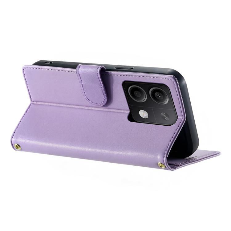 For Redmi Note 13 5G Cute Cats Magnetic Closure Vegan Leather Phone Case with Strap