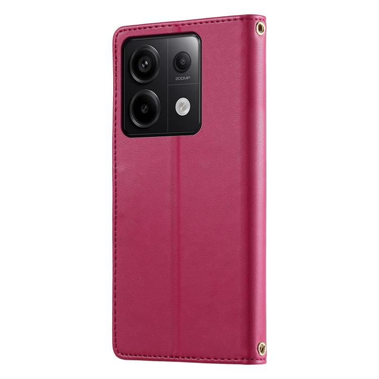For Redmi Note 13 Pro 5G / Poco X6 Cute Cats Magnetic Closure Vegan Leather Phone Case with Strap