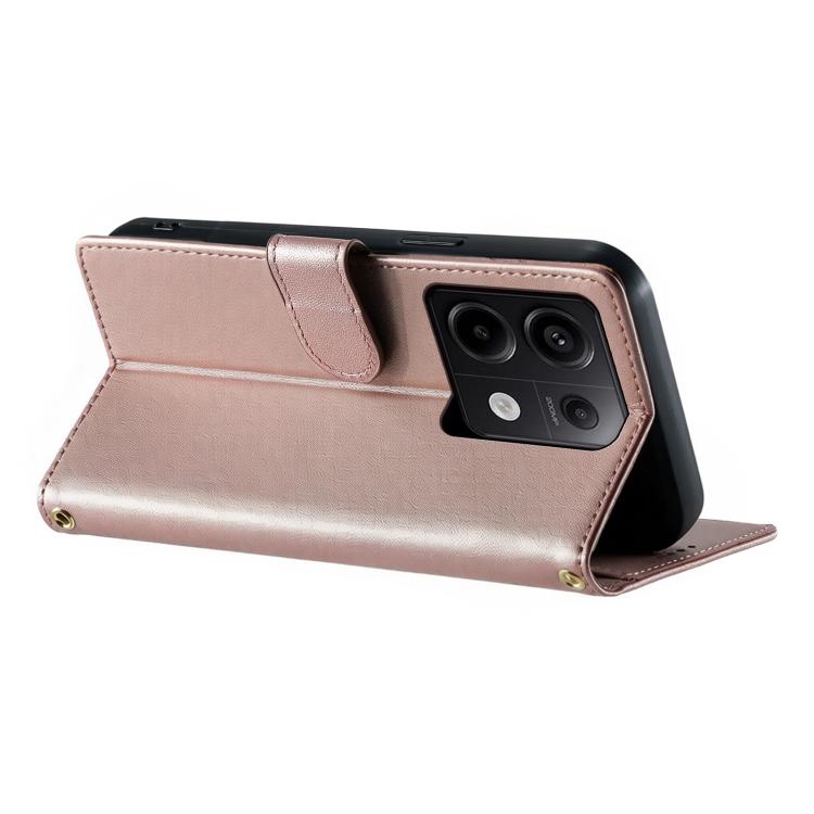 For Redmi Note 13 Pro 5G / Poco X6 Cute Cats Magnetic Closure Vegan Leather Phone Case with Strap
