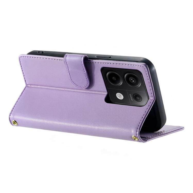 For Redmi Note 13 Pro 5G / Poco X6 Cute Cats Magnetic Closure Vegan Leather Phone Case with Strap