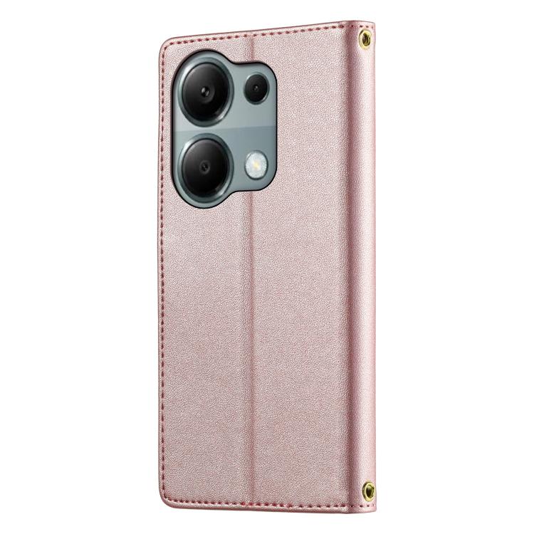 For Redmi Note 13 Pro 4G / Poco M6 Pro 4G Cute Cats Magnetic Closure Vegan Leather Phone Case with Strap