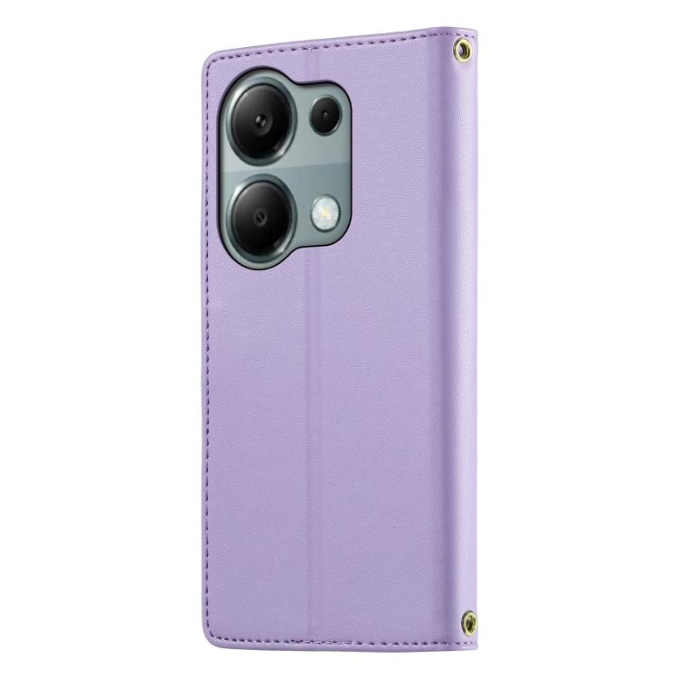For Redmi Note 13 Pro 4G / Poco M6 Pro 4G Cute Cats Magnetic Closure Vegan Leather Phone Case with Strap