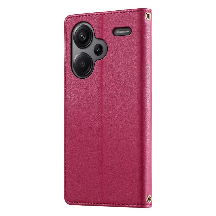 For Redmi Note 13 Pro+ Cute Cats Magnetic Closure Vegan Leather Phone Case with Strap