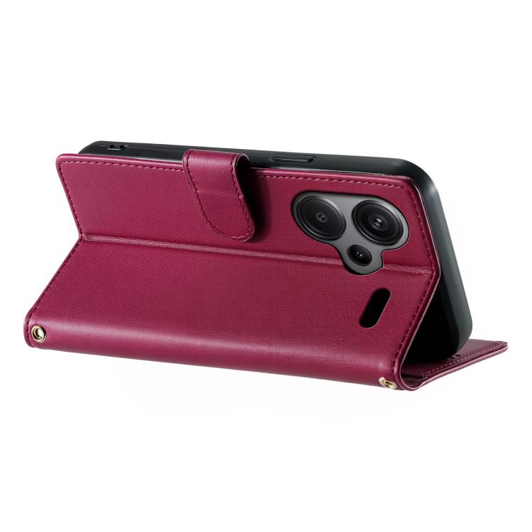 For Redmi Note 13 Pro+ Cute Cats Magnetic Closure Vegan Leather Phone Case with Strap