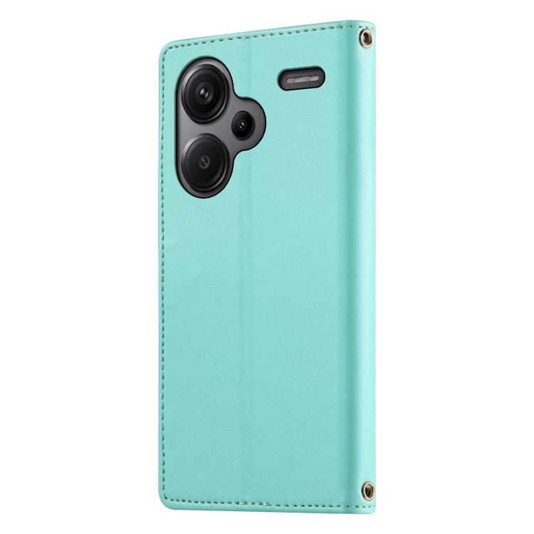 For Redmi Note 13 Pro+ Cute Cats Magnetic Closure Vegan Leather Phone Case with Strap