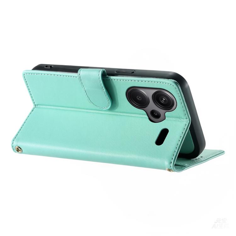 For Redmi Note 13 Pro+ Cute Cats Magnetic Closure Vegan Leather Phone Case with Strap
