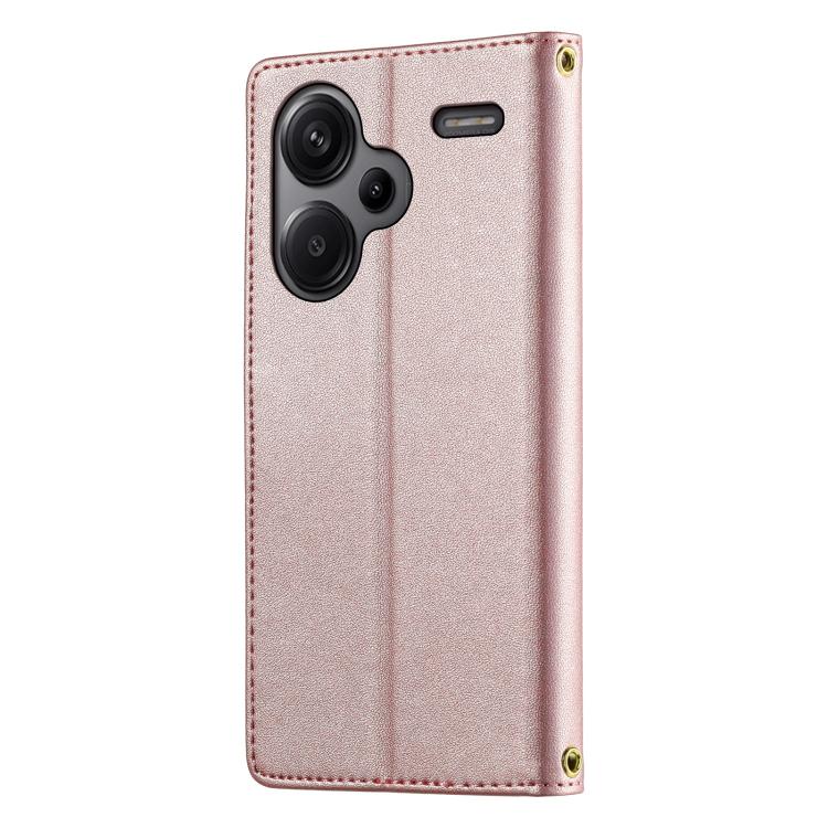 For Redmi Note 13 Pro+ Cute Cats Magnetic Closure Vegan Leather Phone Case with Strap