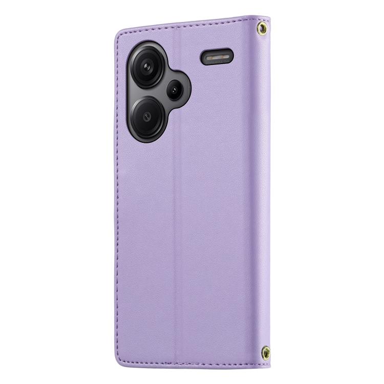 For Redmi Note 13 Pro+ Cute Cats Magnetic Closure Vegan Leather Phone Case with Strap