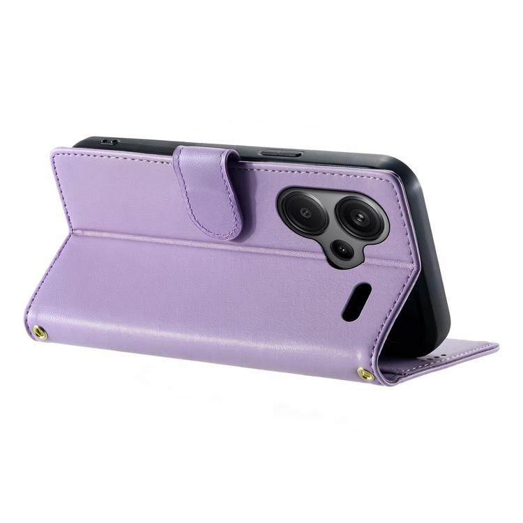 For Redmi Note 13 Pro+ Cute Cats Magnetic Closure Vegan Leather Phone Case with Strap