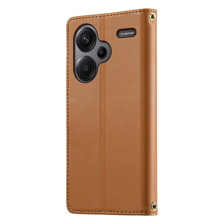 For Redmi Note 13 Pro+ Cute Cats Magnetic Closure Vegan Leather Phone Case with Strap