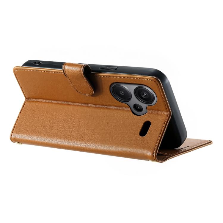 For Redmi Note 13 Pro+ Cute Cats Magnetic Closure Vegan Leather Phone Case with Strap