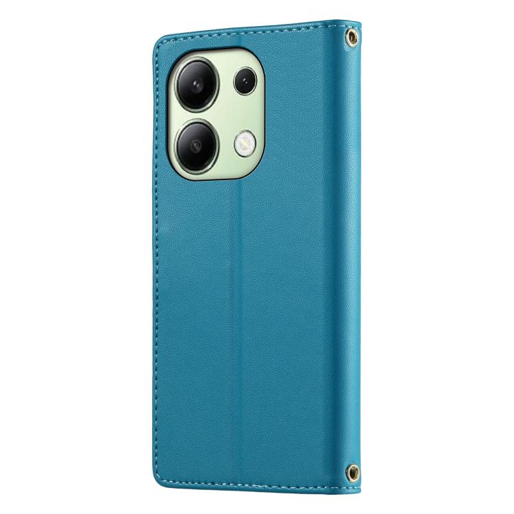 For Redmi Note 13 4G Cute Cats Magnetic Closure Vegan Leather Phone Case with Strap