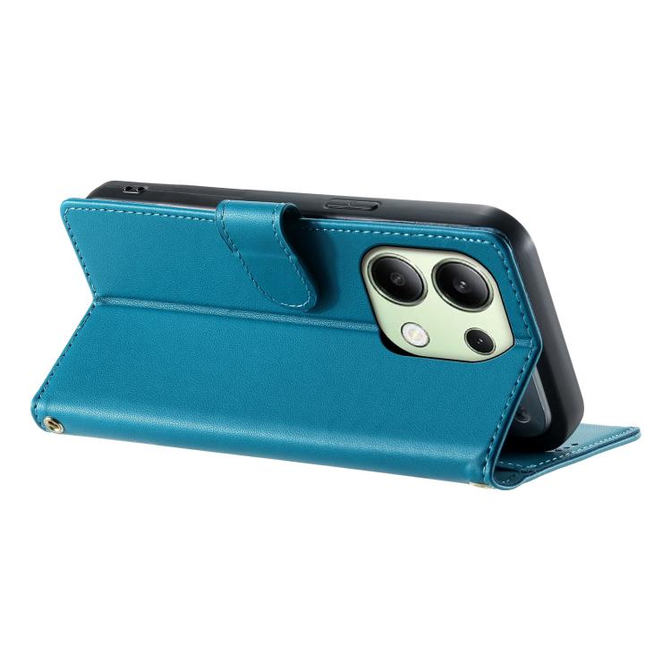 For Redmi Note 13 4G Cute Cats Magnetic Closure Vegan Leather Phone Case with Strap