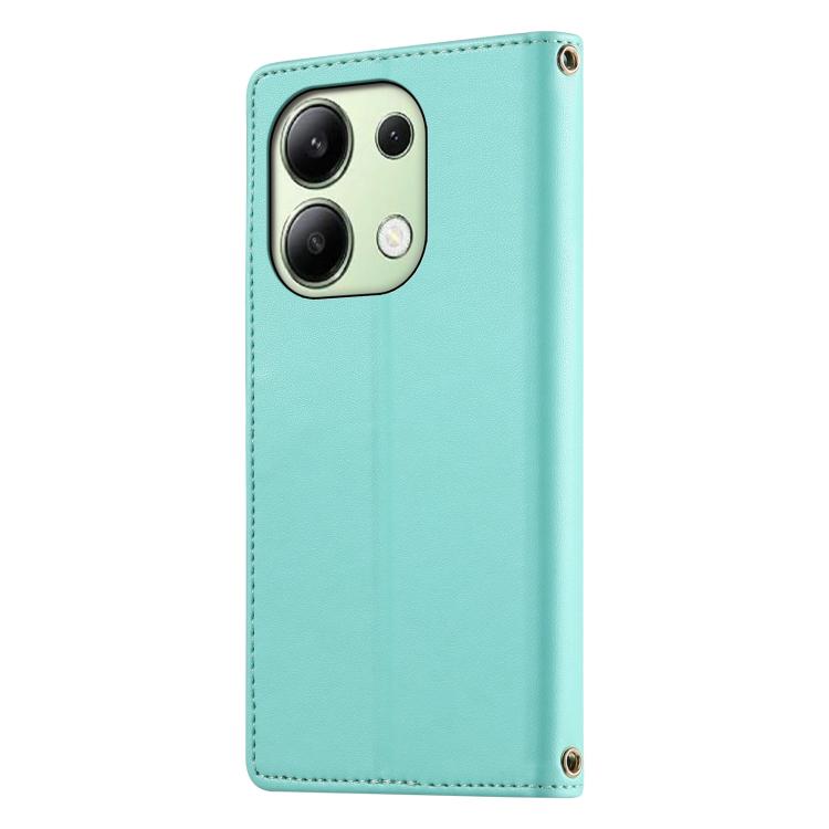 For Redmi Note 13 4G Cute Cats Magnetic Closure Vegan Leather Phone Case with Strap