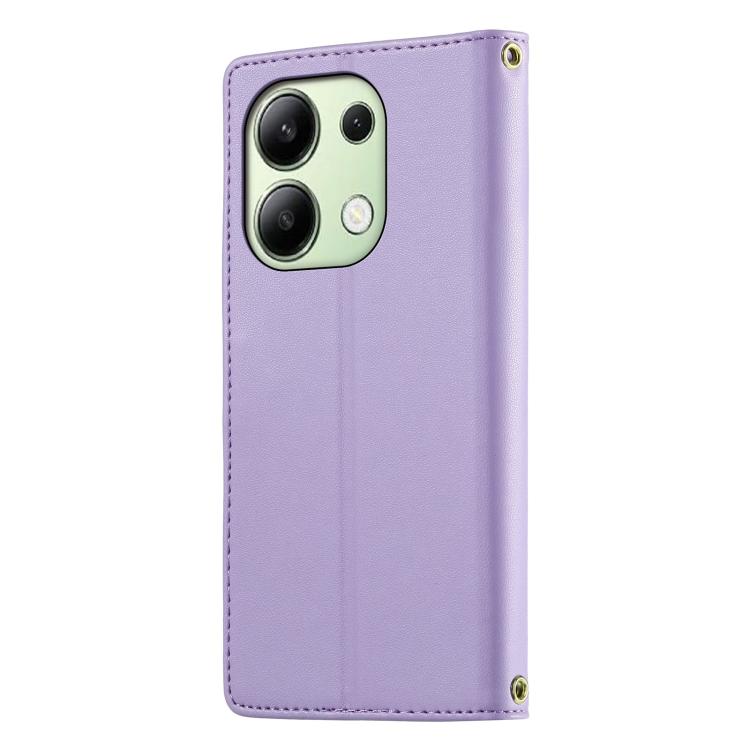 For Redmi Note 13 4G Cute Cats Magnetic Closure Vegan Leather Phone Case with Strap