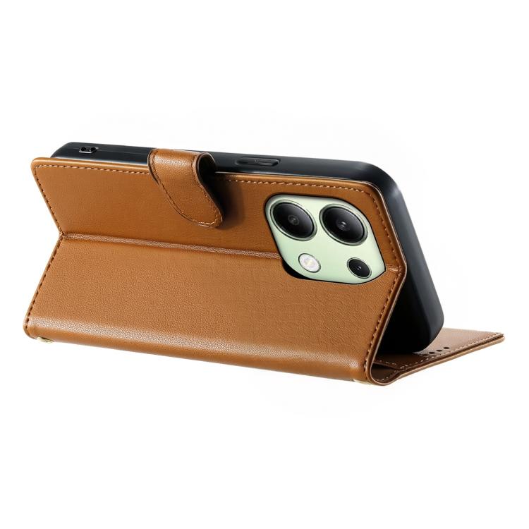 For Redmi Note 13 4G Cute Cats Magnetic Closure Vegan Leather Phone Case with Strap