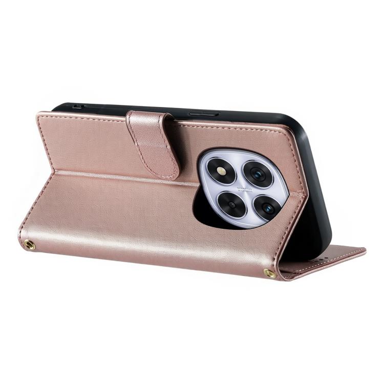 For Redmi Note 14 Pro 4G Cute Cats Magnetic Closure Vegan Leather Phone Case with Strap
