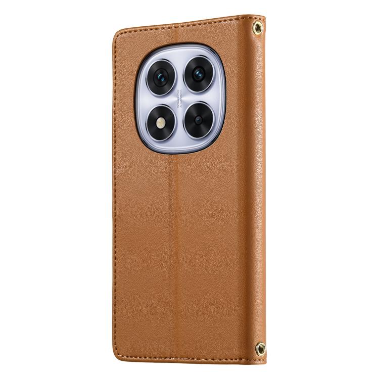 For Redmi Note 14 Pro 4G Cute Cats Magnetic Closure Vegan Leather Phone Case with Strap
