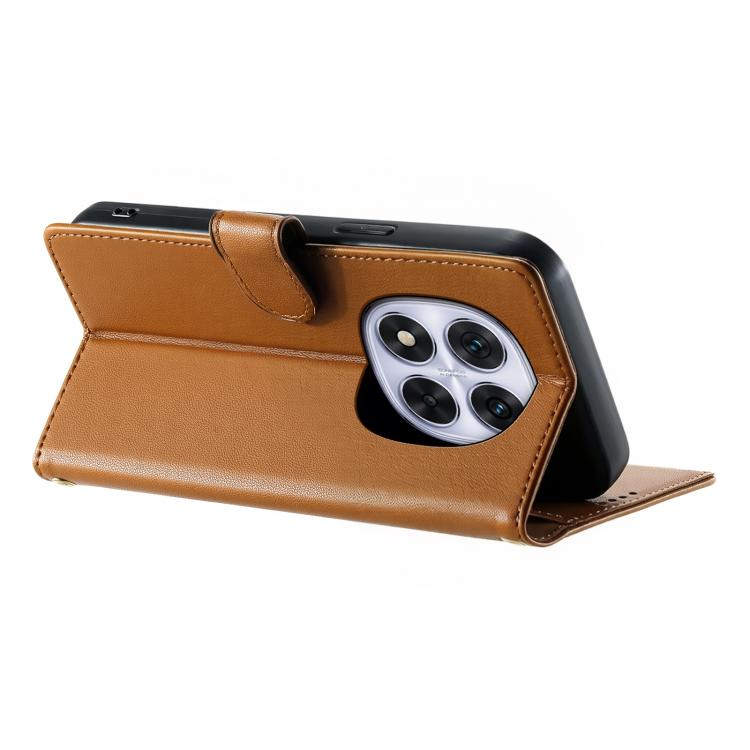 For Redmi Note 14 Pro 4G Cute Cats Magnetic Closure Vegan Leather Phone Case with Strap