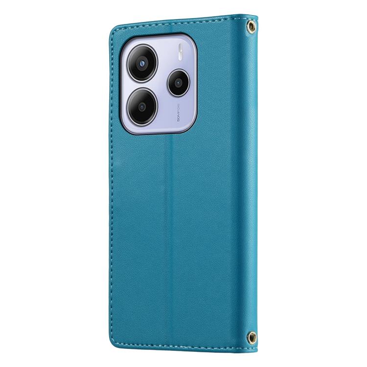 For Redmi Note 14 4G 163.25mm Cute Cats Magnetic Closure Vegan Leather Phone Case with Strap