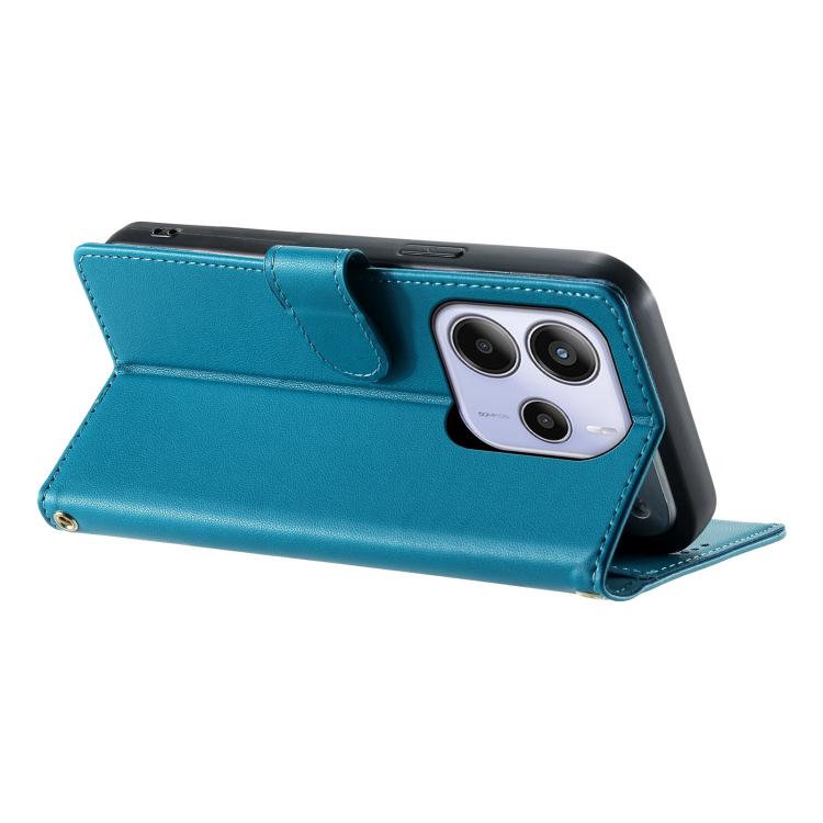 For Redmi Note 14 4G 163.25mm Cute Cats Magnetic Closure Vegan Leather Phone Case with Strap