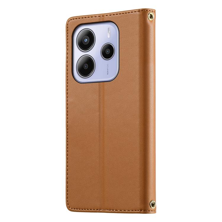 For Redmi Note 14 4G 163.25mm Cute Cats Magnetic Closure Vegan Leather Phone Case with Strap