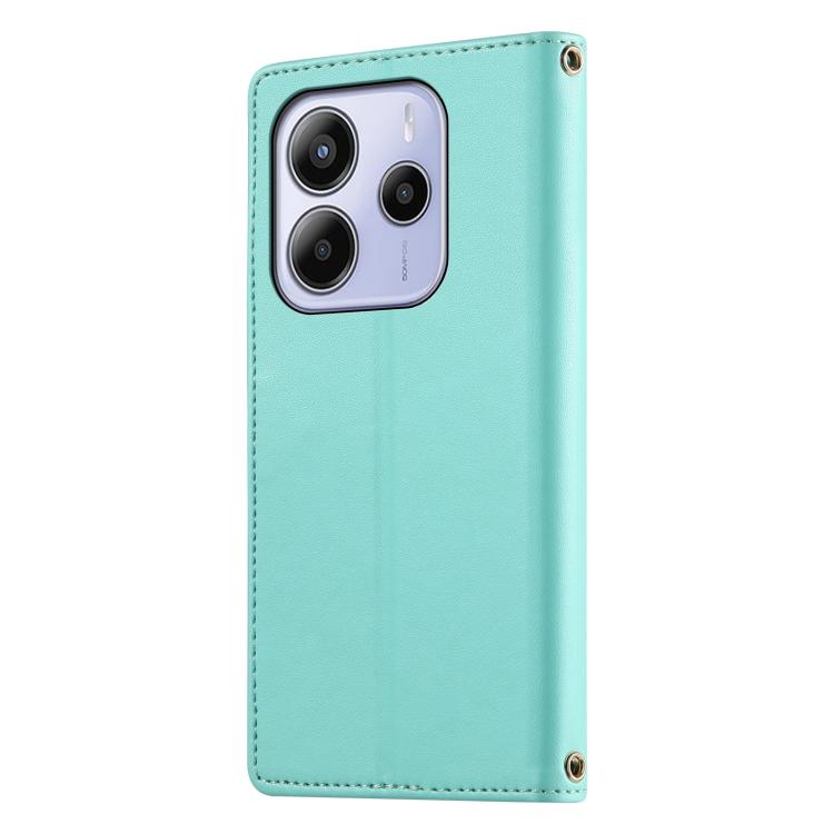 For Redmi Note 14 4G 164.84mm Cute Cats Magnetic Closure Vegan Leather Phone Case with Strap