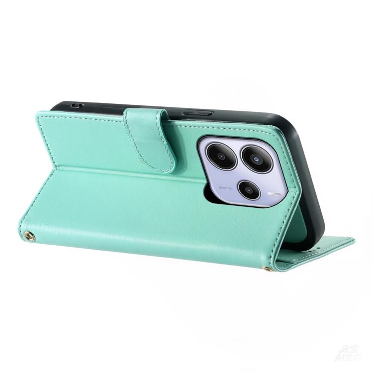 For Redmi Note 14 4G 164.84mm Cute Cats Magnetic Closure Vegan Leather Phone Case with Strap
