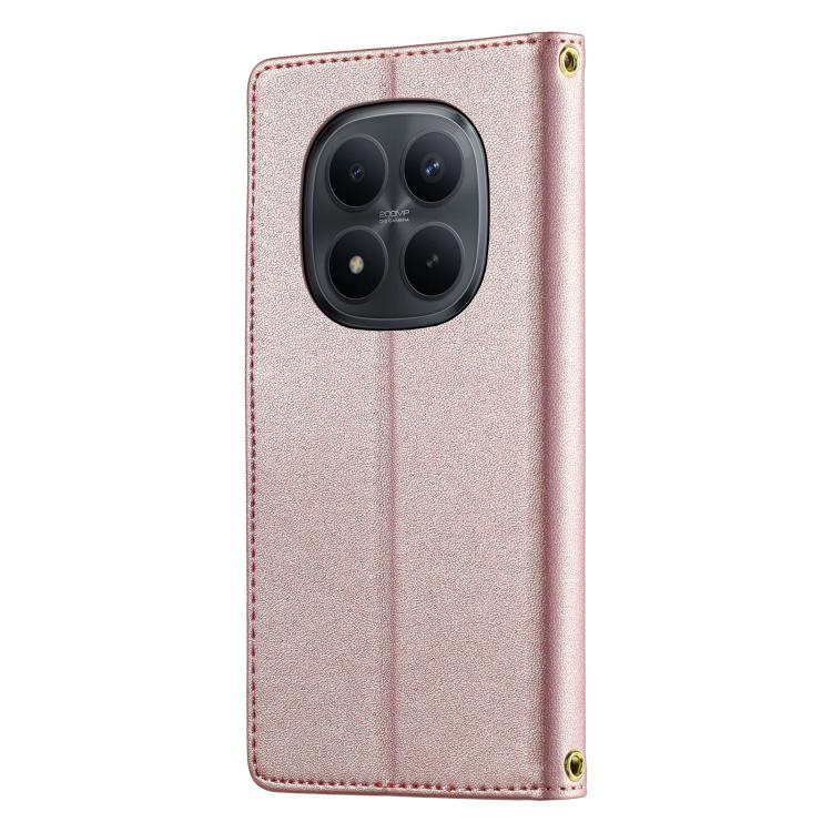 For Redmi Note 15 Pro 4G Global 163.2mm Cute Cats Magnetic Closure Vegan Leather Phone Case with Strap