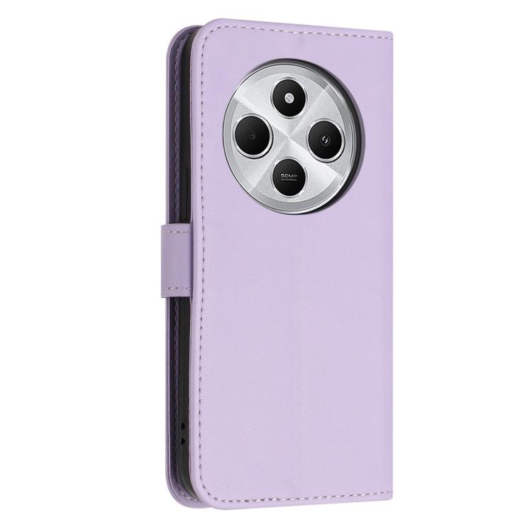 For Redmi 14C 4G / Poco C75 Glitter Butterfly Zipper Vegan Leather Phone Case with Wrist Strap