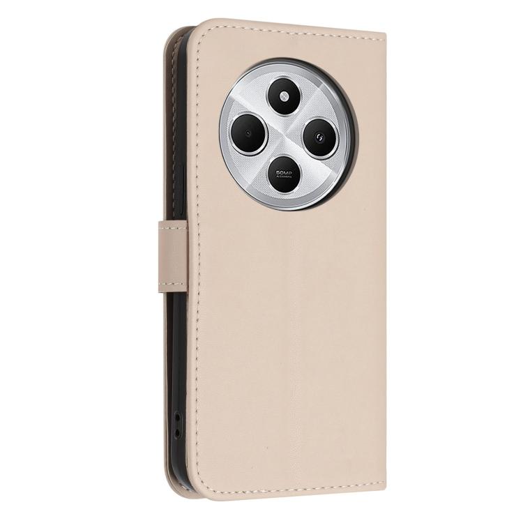 For Redmi 14C 4G / Poco C75 Glitter Butterfly Zipper Vegan Leather Phone Case with Wrist Strap